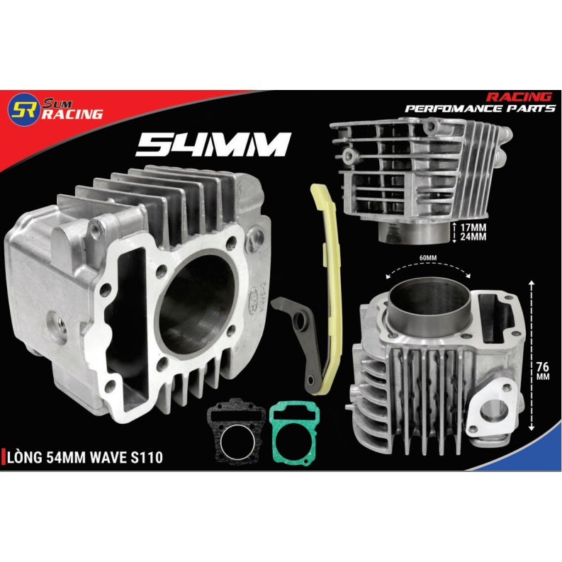 Lòng Wave A 110, S110 RSX Blade Alpha 110 TRÁI 54 56 58 FUL BỘ PISTON ...