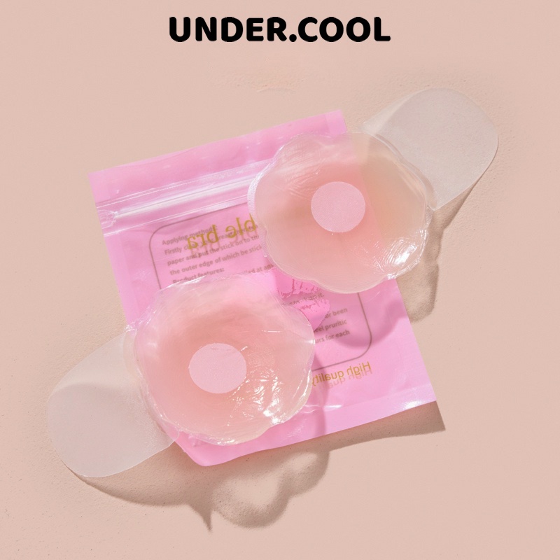 Miếng Dán Nâng Ngực Silicon UNDERCOOL Hình Hoa Dính Siêu Chắc Chống Chảy Xệ Cực Tốt  2 miếng (6,5cm) DT13