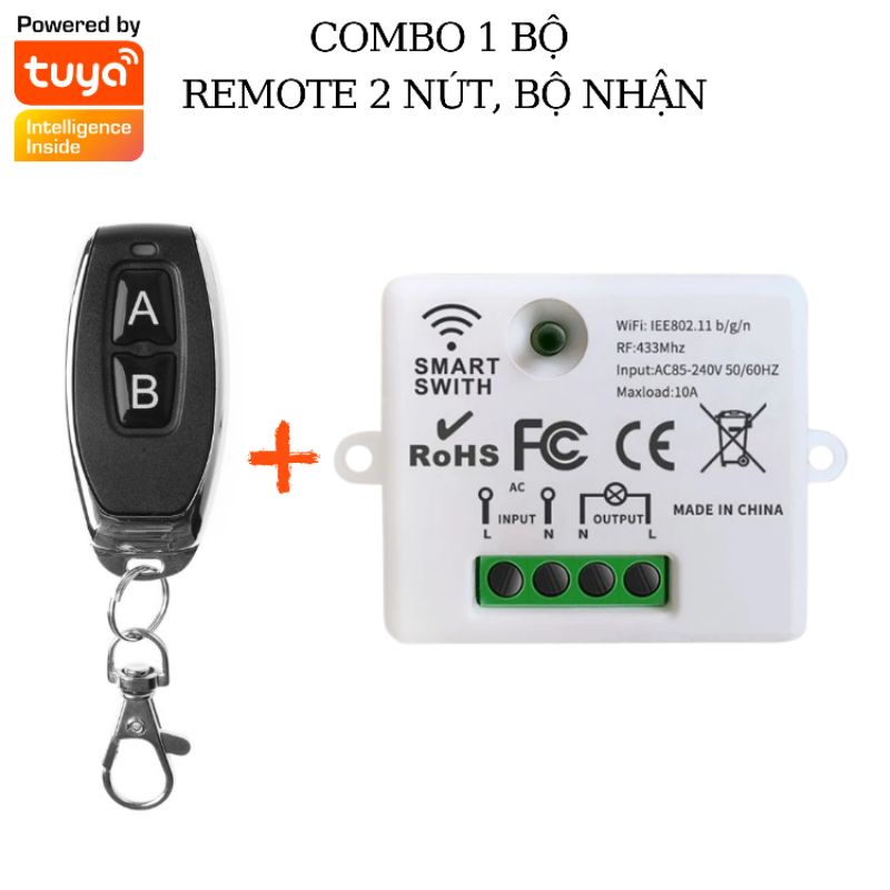 Tuya Smart Life Wifi RF full tính năng (1 bộ gồm công tắc và 1 khiển ...