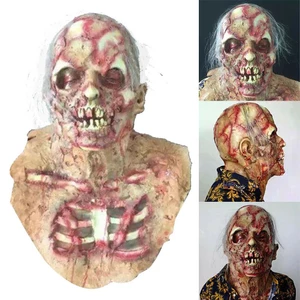 Mặt nạ Zombie Halloween Người lớn Cao su đẫm máu Đáng sợ Cực kỳ ghê tởm Mặt nạ kinh dị toàn mặt