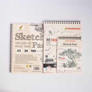 Tập Giấy Vẽ Phác Thảo Sketch Pad Colormate 100/150gsm 30 Tờ - Colormate