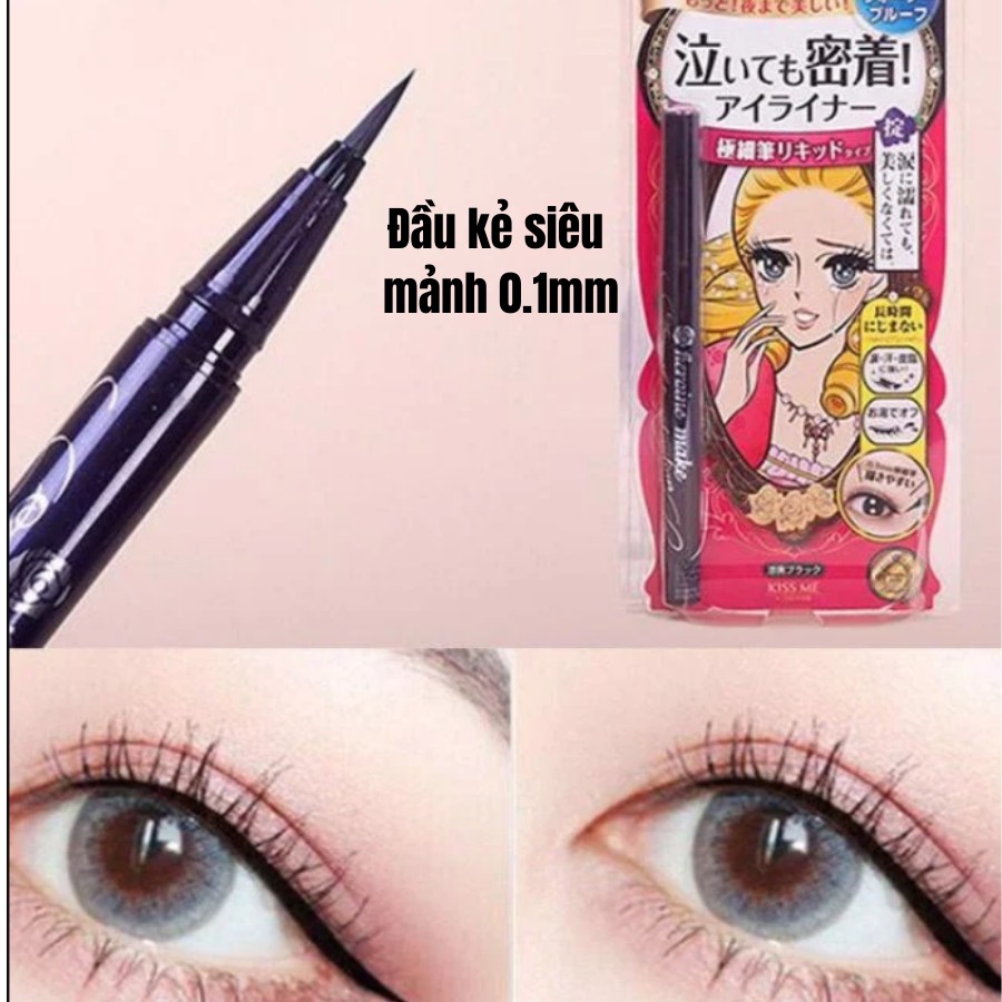 Bút Kẻ Mắt Nước Kiss Me Chuốt Mi Lâu Trôi Không Lem Nét Mảnh Dễ Kẻ Với Người Mới Kẻ
