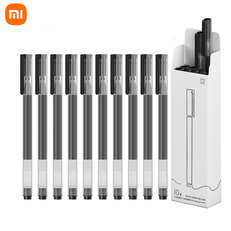 10 Chiếc Xiaomi Bút Bi Gel 0.5mm, Mực Đen/Đỏ, Ruột Thụy Sĩ, Viết Mịn, Siêu Bền