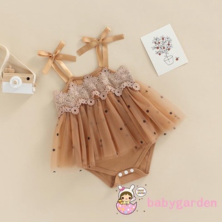 0-24 tháng tuổi Áo liền quần mùa hè cho bé gái, Dây đeo Spaghetti ren in hoa Bộ áo liền quần một mảnh có nút bấm