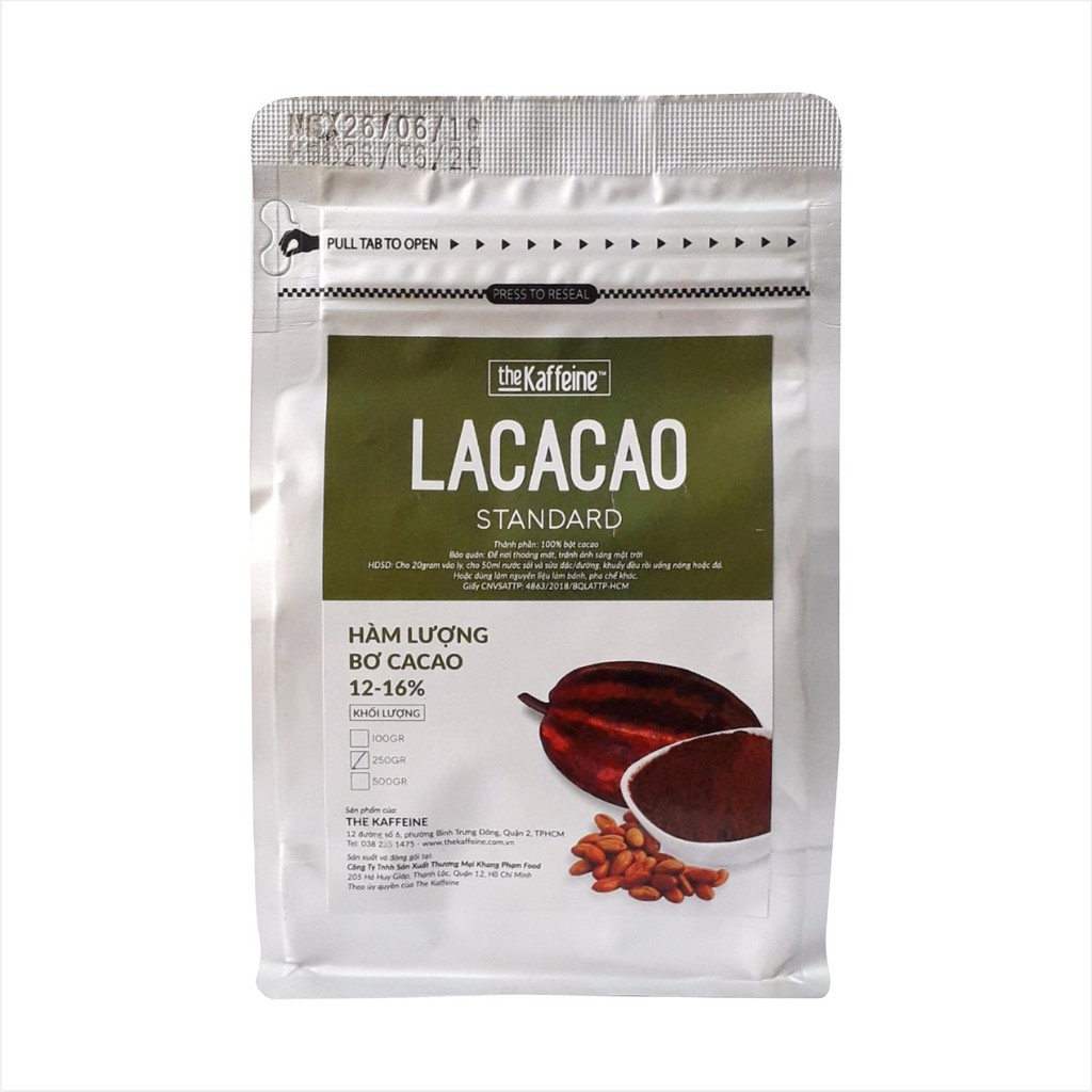 [Mã BMLTB35 giảm đến 35K đơn 99K] Bột Cacao Nguyên Chất LACACAO Standard 250g The Kaffeine