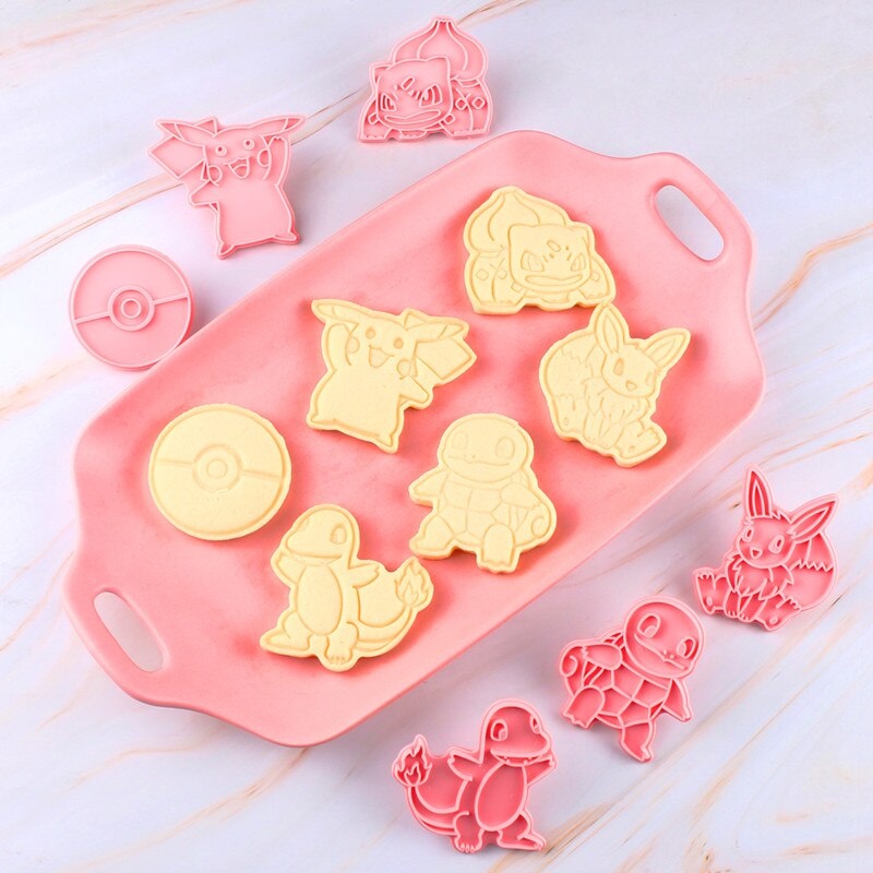 Set 6 Khuôn Cắt Bánh Quy Tạo Hình Nhân Vật Hoạt Hình Pokemon Đáng Yêu