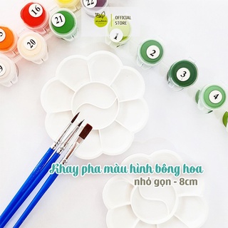 Khay pha màu vẽ hình bông hoa - Phụ kiện tranh