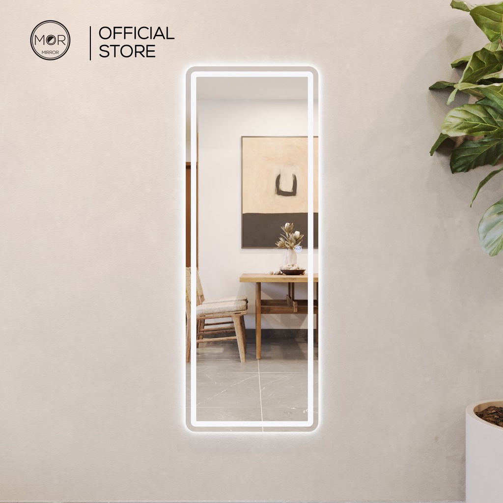 Gương Toàn Thân Hình Chữ Nhật Led Cảm Ứng Cao Cấp MOR MIRROR Kích cỡ 40x110 Đầy Đủ Phụ Kiện