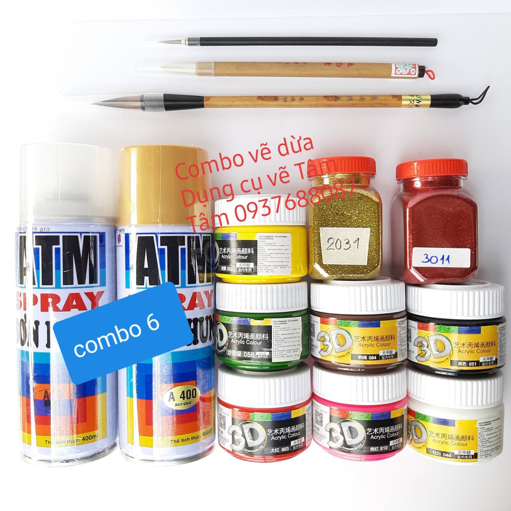 TÂM TÂM ]-Combo vẽ dừa, Combo màu vẽ tết (Combo 6)- | Shopee Việt Nam