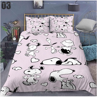 SQ2 Đậu Phộng Snoopy 3in1 Bộ Chăn Ga Gối Chăn Gối Phòng Ngủ Có Thể Giặt Được Bộ Đồ Gia Đình QS2