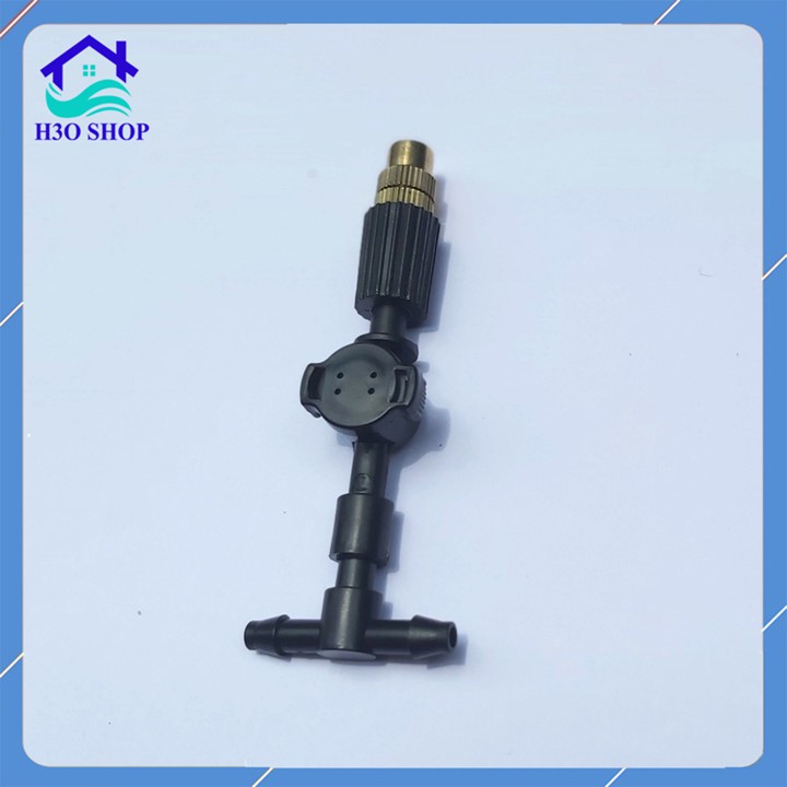 Béc Tưới Phun Sương 1 Hướng Đầu Đồng - Kèm Tê Nối Ống 6mm Và Van Chống Rỉ