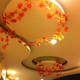 Dây lá giả - Dây lá phong đỏ (2m) cao cấp decor, trang trí tường nhà, cửa tiệm, studio...