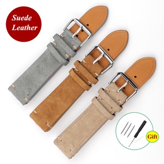 Dây Đeo Đồng Hồ Bằng Da Lộn Mềm 18 20 22 24mm Chất Lượng Cao