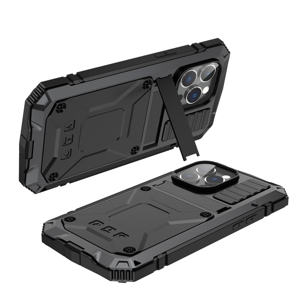 Vỏ kim loại giáp chống sốc cho iPhone 16 15 14 Plus 13 Pro MAX 12 IP54 Ốp lưng nhôm chống nước chịu lực nặng Vỏ điện thoại cho iPhone 16 Pro