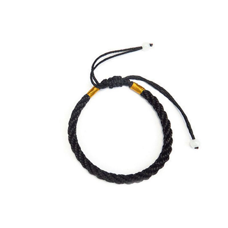 Vòng tay bện dây thừng handmade điều chỉnh được trang trí cầu may mắn dành cho các cặp đôi nam nữ