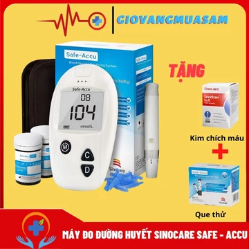 Máy đo đường huyết Sinocare Safe-Accu máy mmol/l + Tặng 50 que thử và 50 kim chích máu
