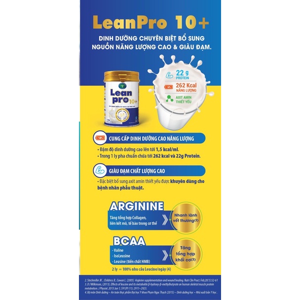 Sữa bột LeanPro 10+ - dinh dưỡng chuyên biệt trước và sau phẫu thuật
