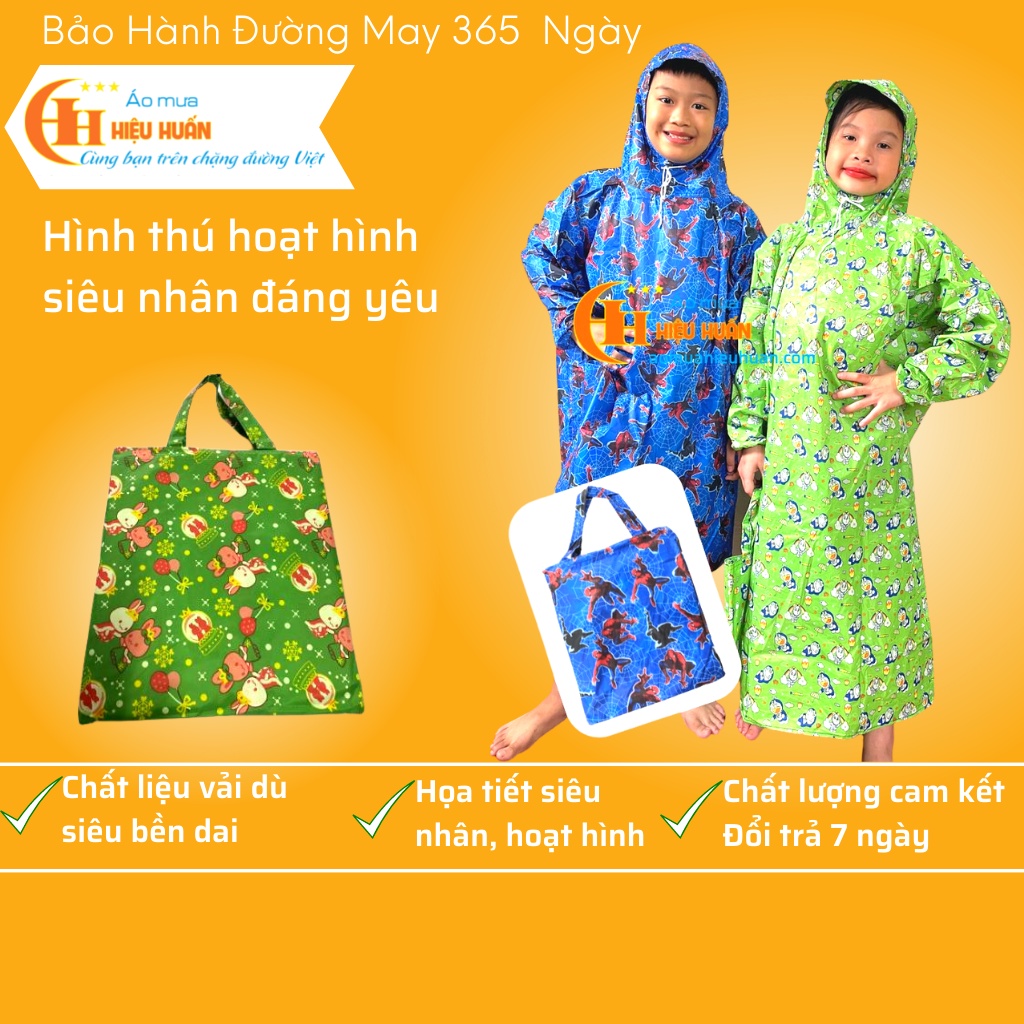 Áo Mưa Cho Bé loại Bit Quây vải dù siêu dai Trẻ Em cao cấp, chống rách ...