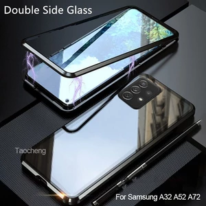 Ốp điện thoại kính cường lực từ tính bảo vệ 360 bằng kim loại cứng cho Samsung Galaxy A55 A54 A35 A24 A25 A15 A14 A13 4G 5G 2024