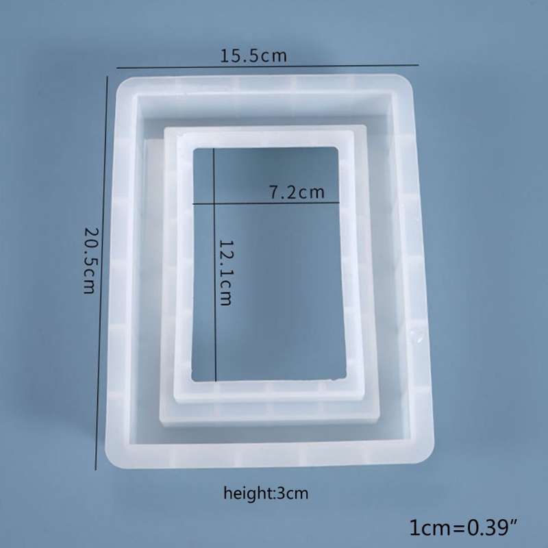 Khuôn Silicone Hình Chữ Nhật Làm Khung Ảnh Epoxy Resin Thủ Công DIY