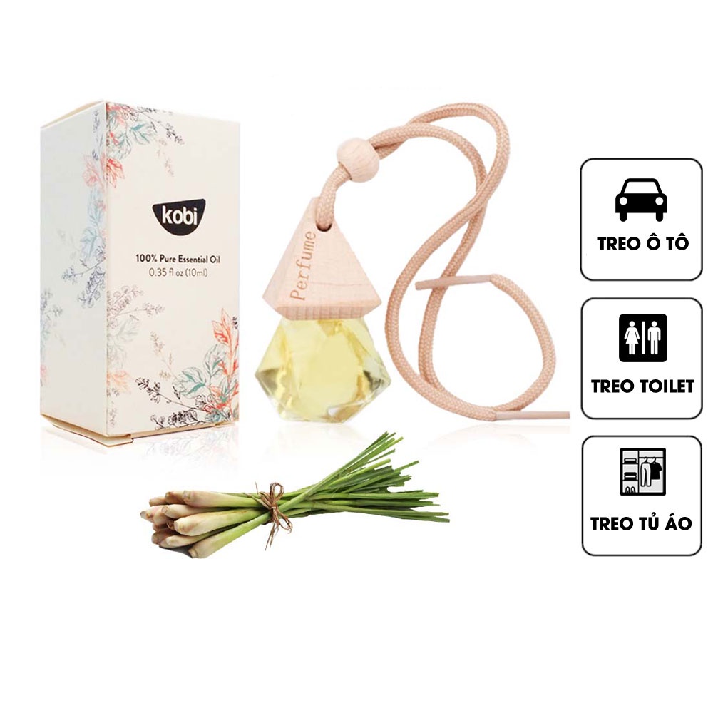 [Mã BMLTB200 giảm đến 100K đơn 499K] Tinh dầu treo xe ô tô Sả chanh Kobi nguyên chất - 8ml/chai