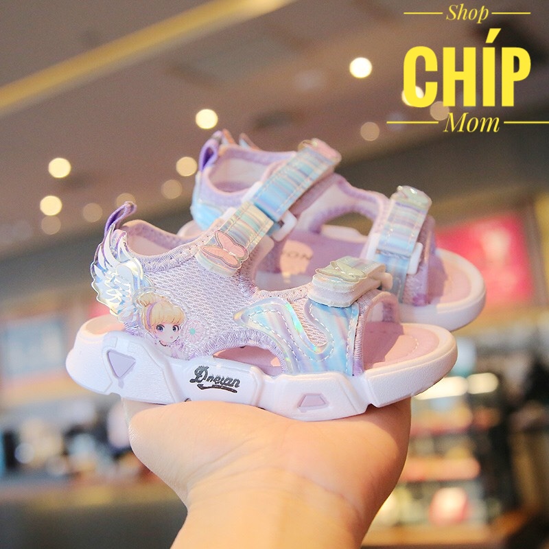 sandal bé gái dép quai hậu cho bé gái đi học công chua cánh tiên siêu nhẹ quai vải thấm mồ hôi thời trang hè QCCC A02