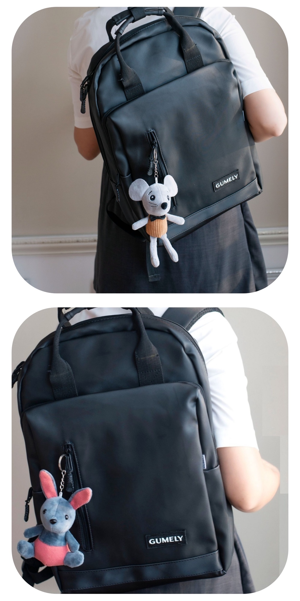 Mô tả Balo nữ dễ thương cute để laptop nhiều ngăn charm treo đi làm đi học GU06-1 Gumely ViAnh Store - 1