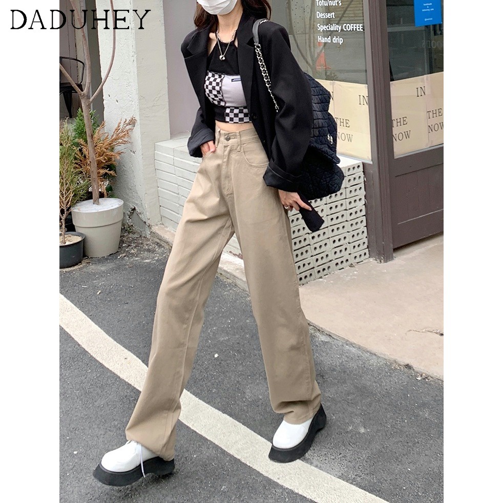Ảnh Quần jean DaDuHey ống rộng lưng cao phong cách Hàn Quốc cho nữ 4