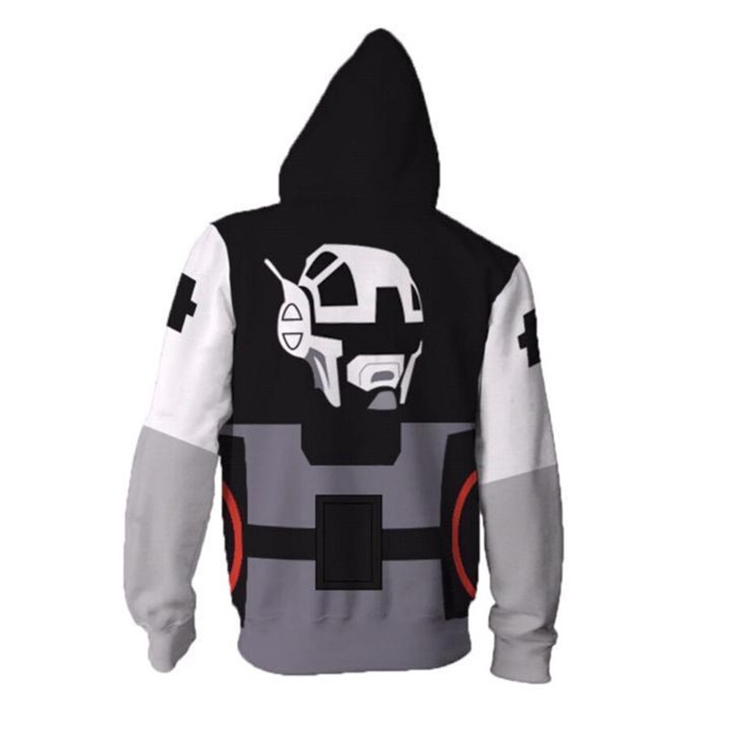 Cybercop Dây Kéo Áo Khoác Anime Áo Len 3D Áo Khoác Ngoài