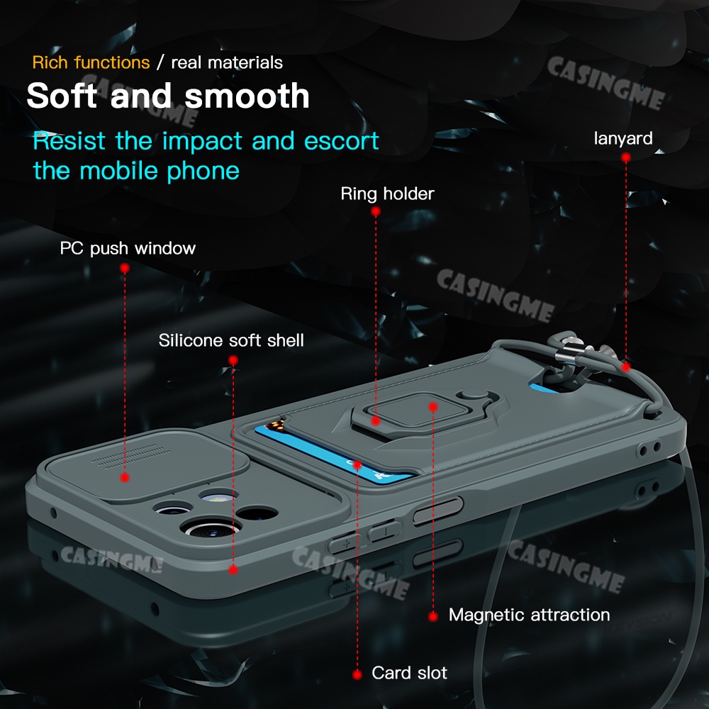 Ốp Điện Thoại TPU Silicon Mềm Chống Sốc Có Ngăn Đựng Thẻ Bảo Vệ Camera Cho Xiaomi Mi 11 Lite 5G 11T Pro 11 Lite 5G NE