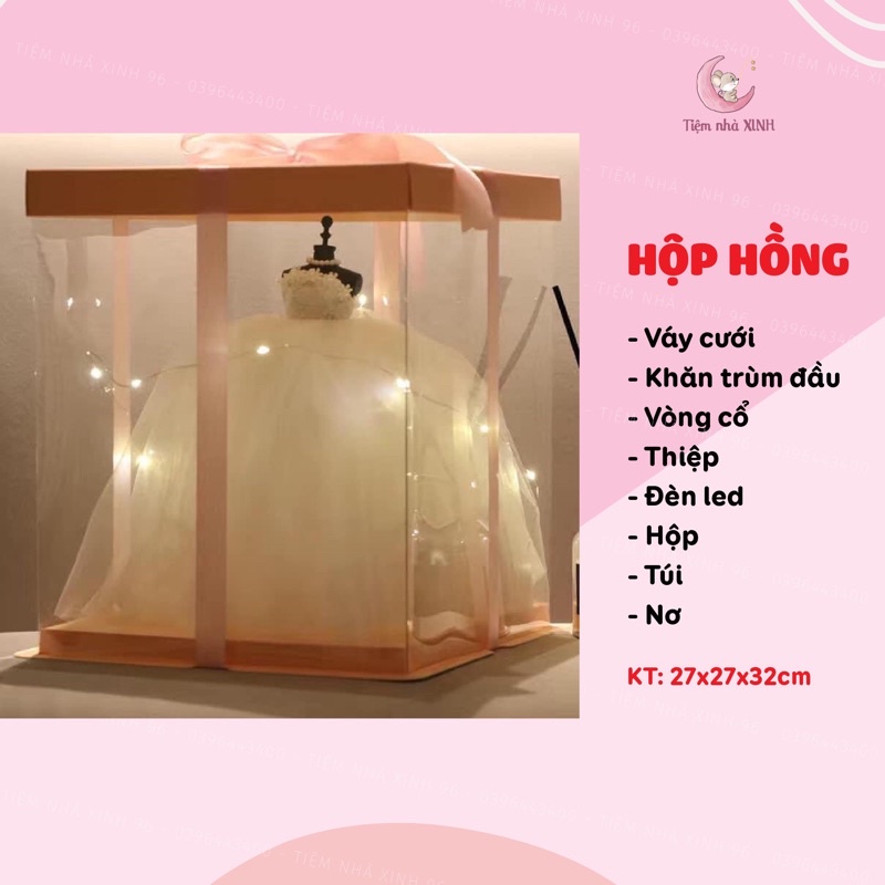 Mô hình hộp quà váy cưới mini vest chú rể [Video tự quay] Hàng sẵn - tự ...