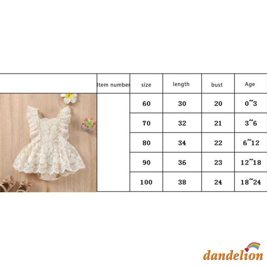 Bộ Áo Liền Quần Hai Dây Phối Ren Thêu Hoa Dành Cho Bé Gái 0-24 Tháng Tuổi