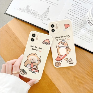 Ốp lưng iphone cạnh vuông Gấu má hồng dành cho iphone 6 đến 16promax - E131