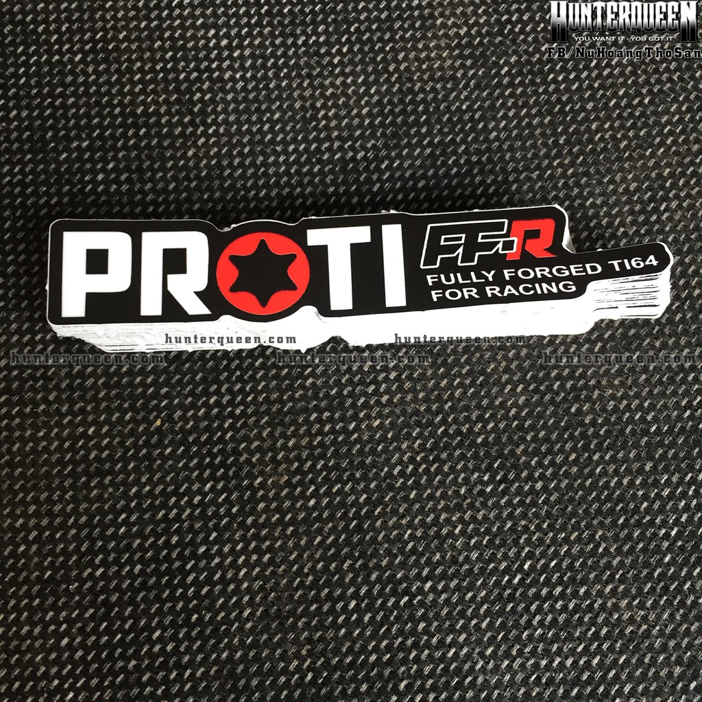 PROTI[11.6X2.1cm] decal cao cấp chống nước, sắc nét, bền màu, dính chặt. Hình dán logo trang trí mọi nơi in theo yêu cầu