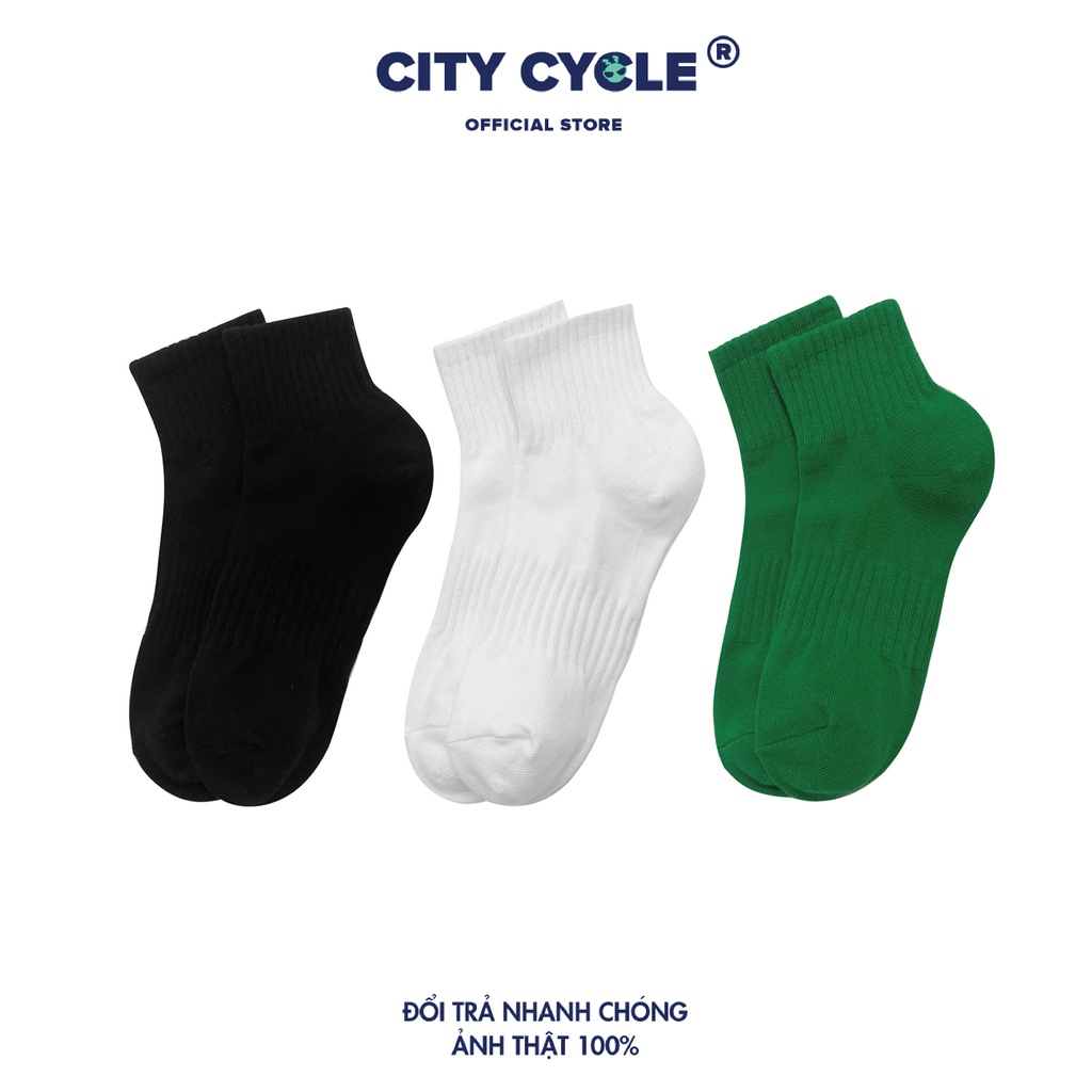 Tất trơn cổ trung basic cao cấp City Cycle chất cotton nam nữ unisex