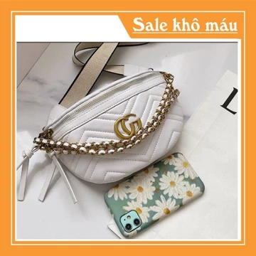 Women's Korean-Style Genuine Leather Belt Bag