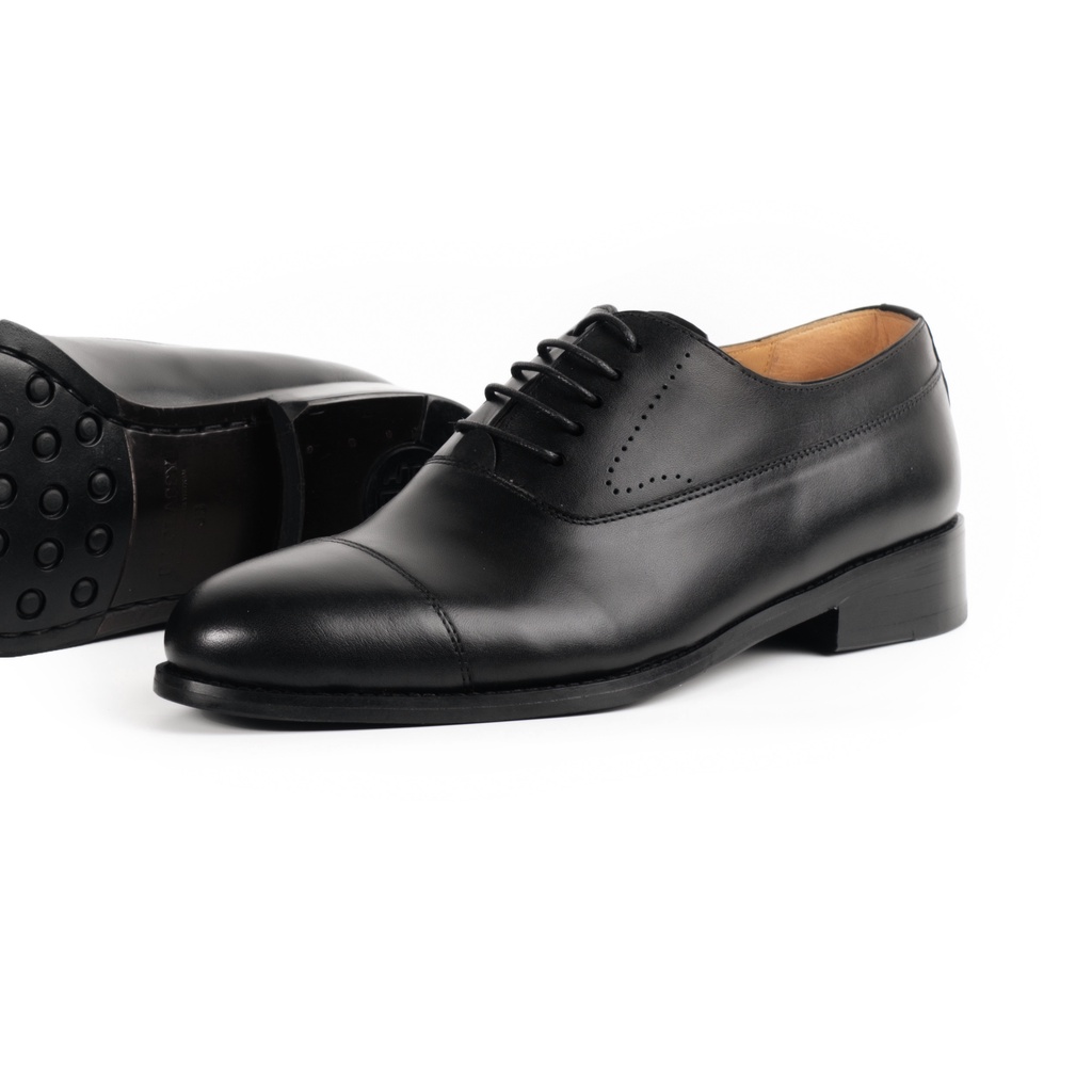 Ảnh Giày Tây Cao Cấp TONKIN CAPTOE OXFORD - OF07 - Da Bò Ý Lót Trong Da Bò Mộc - Thương hiệu Be Classy 4