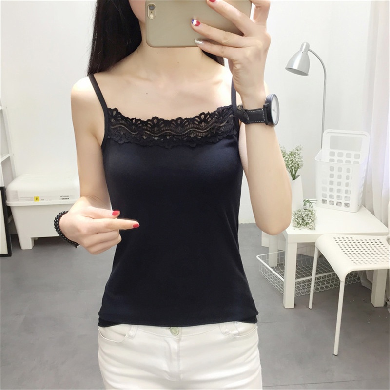 Giữ Nữ Cho Xe Tăng Phong Cách Spaghetti Dây Ren Crop Chắc Chắn Camisole Thể Thao