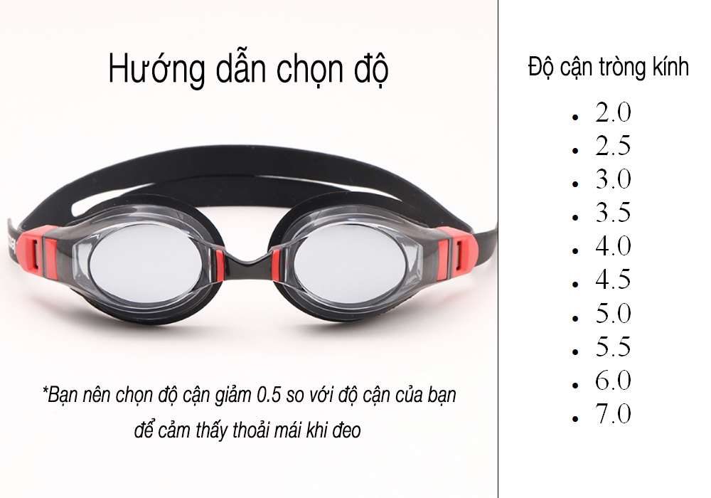 Mô tả Kính Bơi Cận Từ 2 Đến 7 Độ Kính Bơi Người Cận Dây Đeo Êm Ái Chống UV Chông Sương Thời Trang Cleacco SG1670 Boro Sport - 1