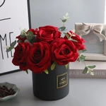[Hàng Cao Cấp]  Bình Hoa Hồng Lụa Decor Cao Cấp, Gồm 7 Bông Lớn Y Hình, Lọ Gốm Chịu Nhiệt, Phong Cách Châu Âu Sang Trọng — ảnh 2