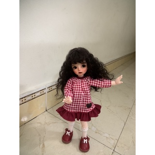 Váy caro đỏ trái tim size blythe,xinyi,barbie,bjd1/6