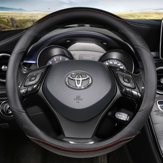 Sợi Carbon Da Vô Lăng Ô Tô Bao 38cm Cho Xe Toyota Corolla CH-R Camry Rav4 Auris Prius Yalis Avensis Phụ Kiện Ô Tô