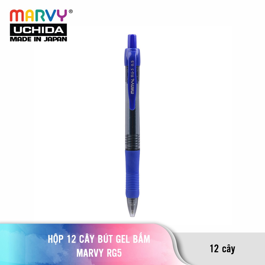 Ảnh Hộp 12 cây Bút gel bấm Marvy Uchida RG5 ngòi 0.5mm 2