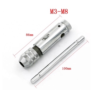 6 Chiếc Snap Grip M3-M8 Có Thể Điều Chỉnh Ratchet Cờ Lê Và Vòi Vít T-bar Tập Mô-men Xoắn Cờ Lê Tay Cầm Cho Vít Tap Mũi Khoan