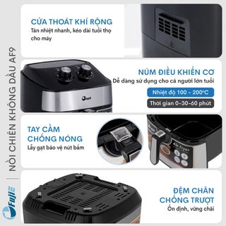 Nồi chiên không dầu FujiE AF9 dung tích 9,2L, hàng chính hãng, bảo hành điện tử toàn quốc 24 tháng