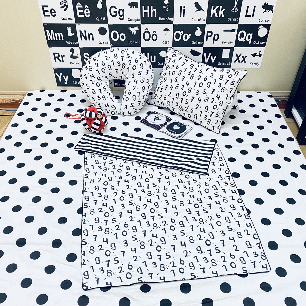 Chăn không gian Kiwi's mom - 2 mặt 100% cotton - phát triển não không gian cho bé