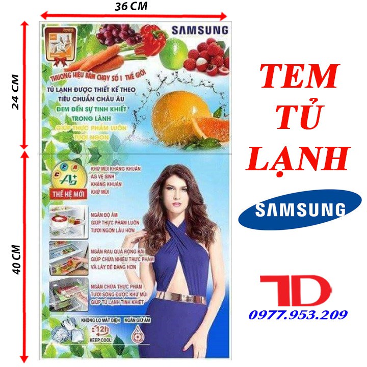 Miếng dán tủ lạnh SAMSUNG, tem tủ lạnh, tem dán tủ lạnh, tem trang ...