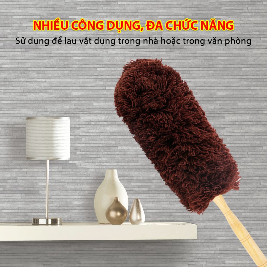 Chổi Quét Bụi Cán Gỗ Ngắn CIND