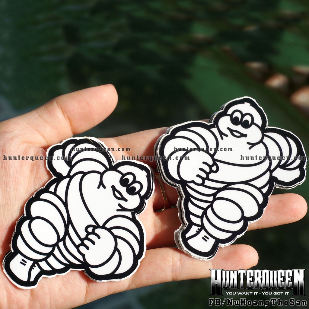 Cặp tem Michelin đơn giản. Decal cao cấp chống nước, dán trang trí xe máy cho các tay đua
