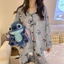 Bộ Đồ Ngủ Tay Dài In Hình Stitch Hoạt Hình Dễ Thương Ngọt Ngào Thời Trang Xuân Thu Mặc Ở Nhà